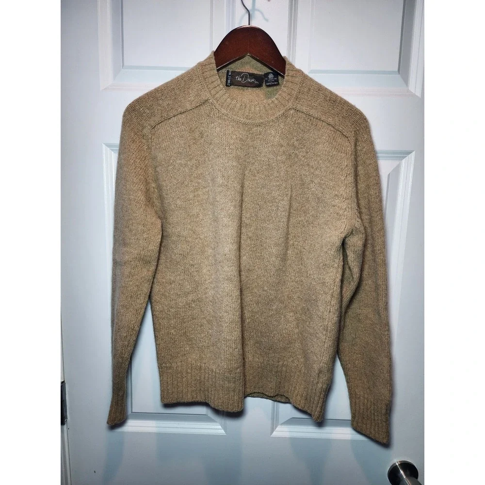 Vintage 80s The Denver Store for Men Wool Sweater Made in Italy Camel Tan Large